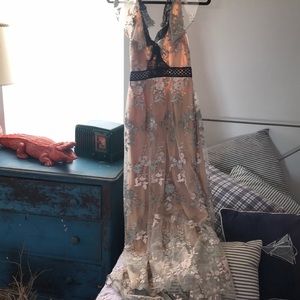 WAYF lace overlay gown